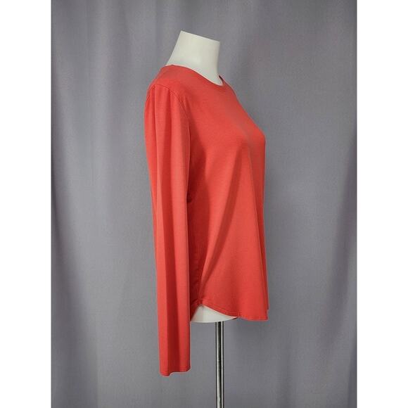 Eileen Fisher Shirt Womens Small RDLOR Long Sleeve Rayon Stretch Made USA Top - Picture 2 of 16